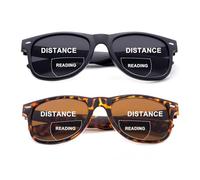 SKYWAY 2 Pack Bifocal Reading Sunglasses For Women Men, Fashion Classic Sun Readers With Spring Hinge UV400 Protection Black/Tortoise +2.0