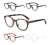 SKYWAY Blue Light Blocking Reading Glasses with Spring Hinges, Round Computer Gaming Readers Women Men Lightweight Anti Glare, Non-Prescription Glasses (5 Pack-C1,2.5)