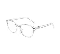 SKYWAY Blue Light Blocking Reading Glasses with Spring Hinges, Round Computer Gaming Readers Women Men Lightweight Anti Glare, Non-Prescription Glasses (Clear,+2.5)