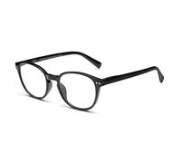 SKYWAY Blue Light Blocking Reading Glasses with Spring Hinges, Round Computer Gaming Readers Women Men Lightweight Anti Glare, Non-Prescription Glasses (Black,+2.5)