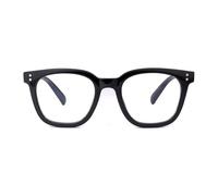 SKYWAY Ladies Reading Glasses, Stylish Square Blue Light Blocking Readers Womens Men, Anti Glare/Eyestrain Spring Hinge Eyeglasses (Black,2.0+)