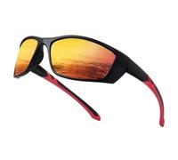 SKYWAY Polarized Wrap Around Sport Sunglasses for Women Men UV Protection Baseball Softball Running Driving Fishing Cycling Glasses,Red