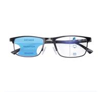 SKYWAY Progressive Multifocal Reading Glasses Mens Womens, Metal Frame Lightweight Blue Light Blocking Multifocus Computer Readers with Spring Hinge +2.5