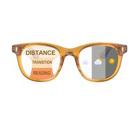 SKYWAY Progressive Multifocus Photochromic Reading Glasses Blue Light Blocking for Women Men,Transition Multifocal Readers with Spring Hinge UV Protection(Brown, 1.0)