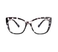 SKYWAY Women Reading Glasses, Fashion Oversized Blue Light Blocking Computer Readers for Women, Square Cat Eye Frame Ladies Glasses with Spring Hinge (Black Tortoiseshell,2.5+)