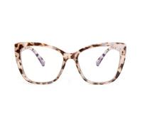 SKYWAY Women Reading Glasses, Fashion Oversized Blue Light Blocking Computer Readers for Women, Square Cat Eye Frame Ladies Glasses with Spring Hinge (Gray Tortoise,1.0+)