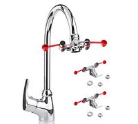 Skywin Eye Wash Kit - Faucet Mounted Emergency Eye Wash Station Sink Attachment - 1x Continuous Flow Eyewash Station,3X Sink Adapters,2X Inspection Tags,1x Emergency Eye Wash Station Sign (2Pack)