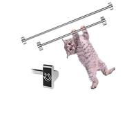 Skywin Magnetic Towel Holder for Refrigerator - 2 Pack Magnetic Curtain Rods for Metal Door with Adjustable Length - Fits Towels and Easily Attachable (2 Pack Silver) (Silver 2)