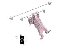 Skywin Magnetic Towel Holder for Refrigerator - 2 Pack Small Magnetic Curtain Rod for Metal Door with Adjustable Length - Fits Towels and Easily Attachable (White)