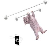 Skywin Magnetic Towel Holder for Refrigerator - Small Magnetic Curtain Rod for Metal Door with Adjustable Length - Fits Towels and Easily Attachable (2 Pack, White)