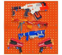Skywin Peg Board for Nerf Gun Storage Organizer - Hanging Holder Compatible with All Blasters Nerf Gun Rack Organizer for Wall Organization (Orange)