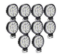 SKYWORLD 10 Pcs 3.2 inch 42W Round Mini Ultra Thin LED Work Light, Spot Light Pods 12V 24V Driving Lights Fog Lamp Waterproof for 4x4 Offroad Car Truck Tractor SUV ATV Excavator Boat, 6000K White