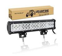 SKYWORLD 15 inch 90W LED Work Light Bar, Spot Flood Combo Beam 12V 24V Offroad Driving Lights Fog Lamp for 4x4 Truck Car ATV SUV Vehicle Boat Lighting, Waterproof 6000K White