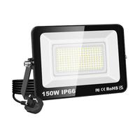 SKYWORLD 150W Led Floodlight Outdoor, 15000LM Work Lights with Plug, IP66 Waterproof Outside Security Lights for Garage Garden Yard Patio Workshop Job Site, 6000K Cold White