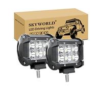 SKYWORLD 2 Pcs 4 inch 18W LED Work Light Bar, Spot Beam 12V 24V Driving Lights Fog Lamp Waterproof LED Pods for 4x4 Offroad Car Truck Tractor SUV ATV Excavator Boat, 6000K White