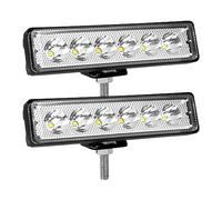 SKYWORLD 2 Pcs 6 inch 18W LED Spot Work Light Bar, Single Row LED Light Bar 12V 24V Mini Slim Offroad Driving Lights Fog Lamp Waterproof for 4x4 Car Truck Tractor SUV ATV Boat