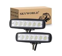 SKYWORLD 2 Pcs 6 Inch LED Light Bar, 18W Slim Flood Driving Lights 12V 24V
