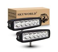 SKYWORLD 2 Pcs 6 Inch LED Light Bar, 18W Slim Spot Driving Lights 12V 24V