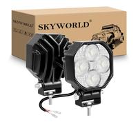 SKYWORLD 2 Pcs Mini Led Work Light, 2.8 inch 16W Flood Beam 12V 24V Outdoor Driving Lights Lamp for Car Off road Truck 4x4 SUV ATV Tractors Excavator Boat Motorbike Dirtbike, 6000K White, Fog Lamp