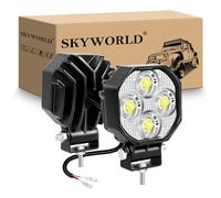 SKYWORLD 2 Pcs Mini Led Work Light, 2.8 inch 16W Spot Beam 12V 24V Outdoor Driving Lights Lamp for Car Off road Truck 4x4 SUV ATV Tractors Excavator Boat Motorbike Dirtbike, 6000K White, Fog Lamp