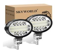 SKYWORLD 2 Pcs Oval LED Tractor Light, 5.5 inch 20W Offroad Driving Work Lamp 12V 24V LED Headlight Waterproof for Car Off road Boat Truck 4x4 SUV ATV Tractors Excavator, 6000K White, Fog Lamp