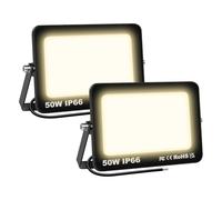 SKYWORLD 2 x 50W Mini Outdoor LED Flood Lights, 5000LM LED Security Lights