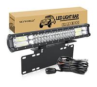 SKYWORLD 20 inch 288W LED Work Light Bar, Offroad Driving Fog Lightbar with Bumper Number Licence Plate Mounting Bracket and 12V Wiring Harness Kit for 4x4 Truck Car SUV
