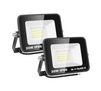 SKYWORLD 20W LED Flood Light Outdoor, 2000LM Work Light Daylight Cool White Security Lights 4000K Floodlights IP66 Waterproof for Garden Yard Lawn Playground Stadium 2 Pack