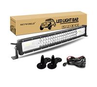 SKYWORLD 22 inch 270W Curved LED Light Bar with Magnetic Bracket Holder and 12V Wiring Harness Kit, Waterproof Work Light Bar Driving Lamp for 4x4 Off Road Car Truck SUV, Flood Spot Combo Beam