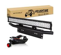 SKYWORLD 23 inch 144W Led Light Bar with 12V Toggle switch Wiring kit, Offroad Driving Fog Lightbar with Bull Bar License Plate Mounting Bracket for Car Off road Truck SUV UTE ATV 4x4