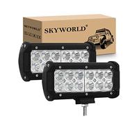 SKYWORLD 2Pcs Led Work Lights, 7 inch 36W Flood LED Work Light Bar 12V 24V Waterproof Led Pod Lights Offroad Driving Fog Lights Lamp for 4x4 Car Truck Tractor SUV ATV Excavator Boat, 6000K White