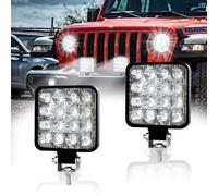 SKYWORLD 3-Inch 48W Mini LED Light Bar - Spot Beam Work Lights, 6000K Square IP67 Waterproof Driving Lamps for Cars, Trucks, ATVs, UTVs, Offroad Vehicles (2PCS)