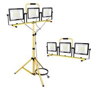 SKYWORLD 300W 30000LM Tripod LED Work Light, Adjustable Job Site Lighting Portable Led Flood Light with Metal Telescopic Tripod Stand, 5 Meter Power Cord for Workshop, Garage, Basement