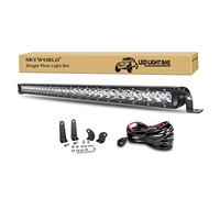 SKYWORLD 31 inch 150W Super Slim Single Row Led Light Bar Spot Offroad Driving Fog Lamp with Wiring Harness Kit for 4x4 7WD ATV UTV SUV Truck Bumper Front Grill Air Inlet Led Work Lights