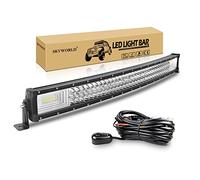 SKYWORLD 32 Inch 405W Curved LED Light Bar Triple Row Flood Spot Combo Beam Fog Work Lamps 7D Offroad Driving Lights 12V 24V Waterproof 6000K with Wiring Harness for Car Truck Vehicles AWD Atvs Utvs