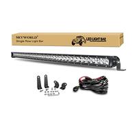 SKYWORLD 37 inch 180W Super Slim Single Row Led Light Bar Spot Offroad Driving Fog Lamp with Wiring Harness Kit for 4x4 8WD ATV UTV SUV Truck Bumper Front Grill Air Inlet Led Work Lights