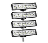 SKYWORLD 4 Pcs 6 inch 18W LED Spot Work Light Bar, Single Row LED Light Bar 12V 24V Mini Slim Offroad Driving Lights Fog Lamp Waterproof for 4x4 Car Truck Tractor SUV ATV Boat