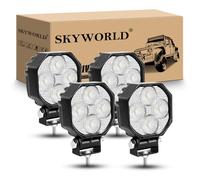 SKYWORLD 4 Pcs Mini LED Work Light, 2.8 Inch 16W Flood Driving Lights