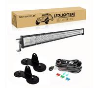 SKYWORLD 42-Inch 540W Straight LED Light Bar with Magnetic Bracket, 12V-24V Wiring Harness Kit, Triple Row Flood/Spot Combo Beam for Trucks, SUVs, ATV, UTV, 4x4, Trailers - 6000K
