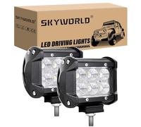 SKYWORLD 4inch LED Light Bar 18W Flood Beam Work Lights Bar 6000K Mini Car Lamp for Car Truck Offroad Driving Lamp Vehicles Atvs Utvs Waterproof 2PCS