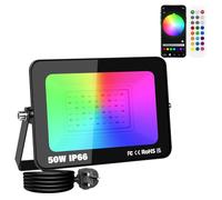 SKYWORLD 50W RGB LED Floodlight, Smart RGB Flood Lights with Plug