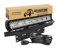SKYWORLD 8D 20 inch 420W LED Light Bar with 12V Wiring Harness Kit, License Plate Mounting Bracket, Waterproof Offroad Bar Lamp Driving Fog Lights for 4x4 Car Truck SUV Van Pickup, 6000K White