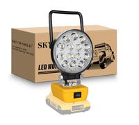 SKYWORLD Cordless LED Work Light for Dewalt 18V/20V Battery, 4 inch 42W 4200LM Portable LED Flood Lights for Outdoor Low Voltage Camping Lighting, Workshop, Garage, Jobsite (No Battery)