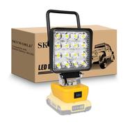 SKYWORLD Cordless LED Work Light for Dewalt 18V/20V Battery, 4 inch 48W 4800LM Portable LED Flood Lights for Outdoor Low Voltage Camping Lighting, Workshop, Garage, Jobsite (No Battery)