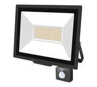 SKYWORLD LED Floodlight,100W Safety Lights with Motion Detector 1 Pieces,Warm White Water Resistant Flood Lighting for Garage Factories Stadiums Backyard Garden