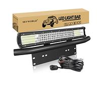 SKYWORLD LED Light Bar, Quad Row 20 inch 510W Spot Flood Combo Beam Work Driving Lamp with License Plate Mounting Bracket Wiring Harness Kit for Truck Offroad Car ATV SUV 4X4 Boat 12V 24V