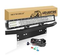 SKYWORLD Led Light Bar with 12V Rocker switch Wiring kit, 23 inch 324W Offroad Driving Fog Lightbar with Bull Bar License Plate Mounting Bracket for Car Off road Truck SUV UTE ATV 4x4
