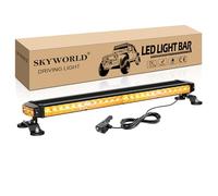 SKYWORLD LED Strobe Flashing Light Bar, 26 inch 54 Leds 12V 24V LED Rooftop Magnetic Emergency Hazard Warning Beacon Safety Lights for Car Construction Vehicles Tow Plow Trucks Pickup (Amber)