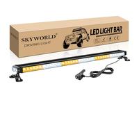 SKYWORLD LED Strobe Flashing Light Bar, 38 inch 78 Leds 12V 24V LED Rooftop Magnetic Emergency Hazard Warning Beacon Safety Lights for Car Construction Vehicles Tow Plow Trucks Pickup (Amber + White)