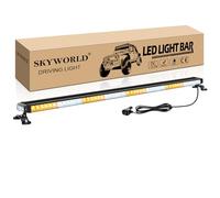 SKYWORLD LED Strobe Flashing Light Bar, 49 inch 102 Leds 12V 24V LED Rooftop Magnetic Emergency Hazard Warning Beacon Safety Lights for Car Construction Vehicles Tow Plow Trucks Pickup (Amber + White)